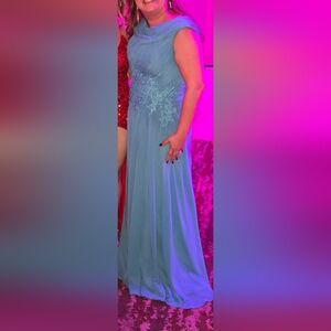Formal gown mother of the groom / bride wedding guest Robin's egg blue